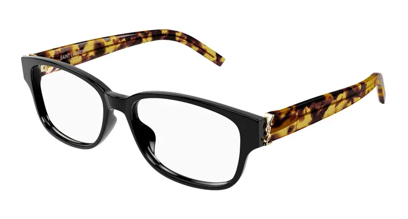SAINT LAURENT Unisex SL M149 010 Montature da vista Acetato Nero Trasparente Squadrata