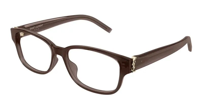 SAINT LAURENT Unisex SL M149 011 Montature da vista Acetato Marrone Trasparente Squadrata