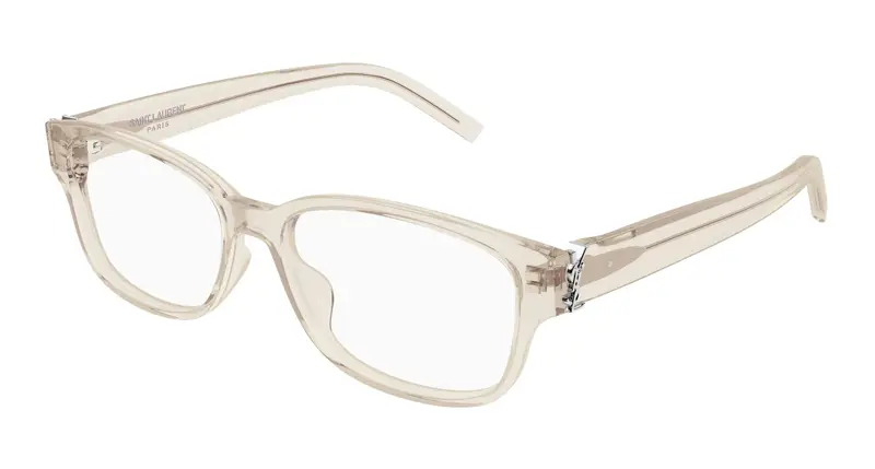 SAINT LAURENT Unisex SL M149/F 004 Montature da vista Acetato Beige Trasparente Squadrata