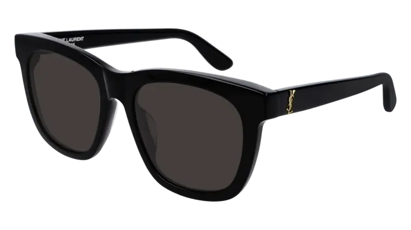 SAINT LAURENT Unisex SL M24/K 005 Occhiali da sole Acetato Nero Nero Squadrata Normale