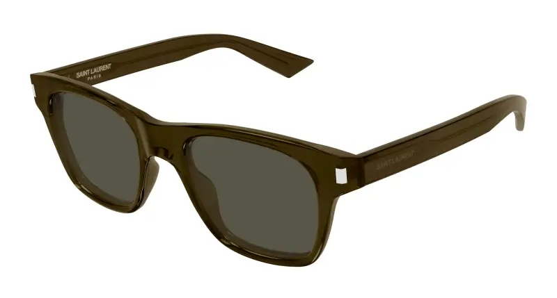 Uomo SAINT LAURENT SL 875 004 Occhiali da sole Acetato Marrone Grigio Squadrata