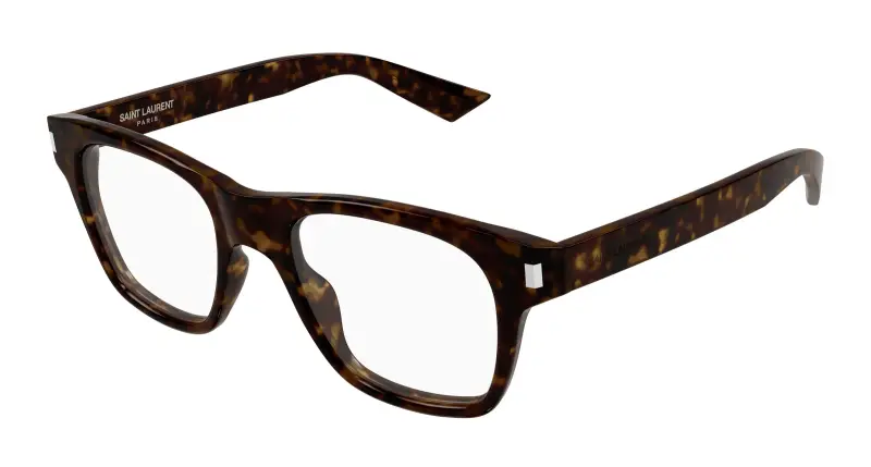 Uomo SAINT LAURENT SL 875 OPT 002 Montature da vista Acetato Havana Trasparente Squadrata