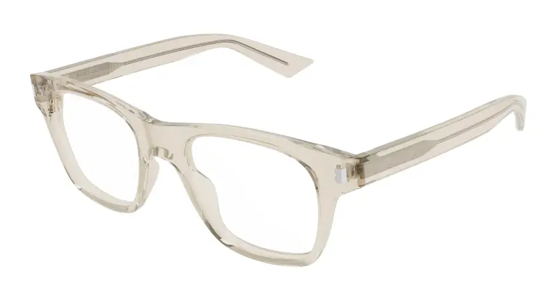 Uomo SAINT LAURENT SL 875 OPT 010 Montature da vista Acetato Beige Trasparente Squadrata