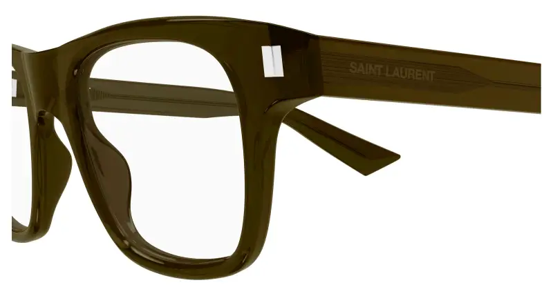 Uomo SAINT LAURENT SL 875 OPT 011 Montature da vista Acetato Marrone Trasparente Squadrata miniatura 3