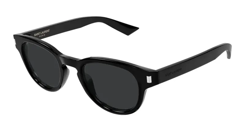 Uomo SAINT LAURENT SL 876 001 Occhiali da sole Acetato Nero Nero Rotonda