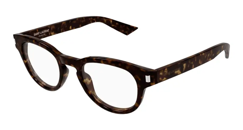 Uomo SAINT LAURENT SL 876 OPT 002 Montature da vista Acetato Havana Trasparente Rotonda