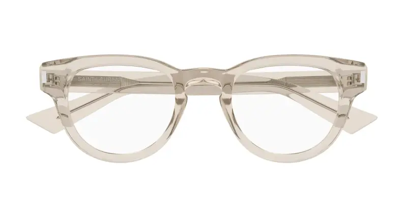 Uomo SAINT LAURENT SL 876 OPT 004 Montature da vista Acetato Beige Trasparente Rotonda miniatura 2