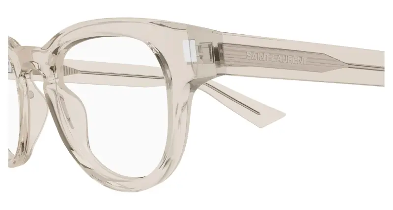 Uomo SAINT LAURENT SL 876 OPT 004 Montature da vista Acetato Beige Trasparente Rotonda miniatura 3