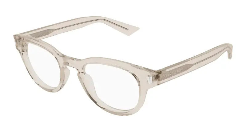 Uomo SAINT LAURENT SL 876 OPT 004 Montature da vista Acetato Beige Trasparente Rotonda