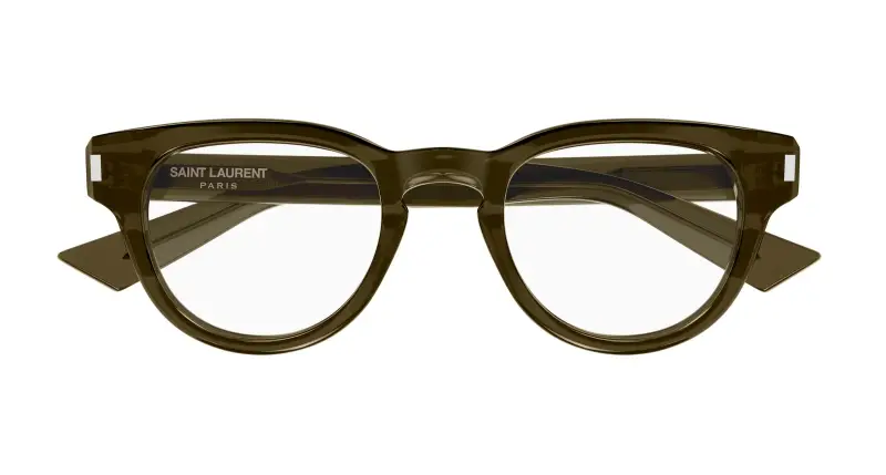 Uomo SAINT LAURENT SL 876 OPT 005 Montature da vista Acetato Marrone Trasparente Rotonda miniatura 2