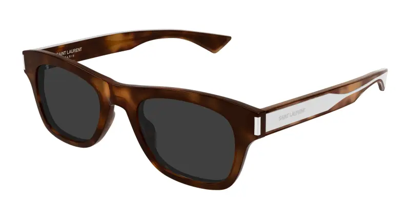 Uomo SAINT LAURENT SL 877 003 Occhiali da sole Acetato Havana Grigio Squadrata