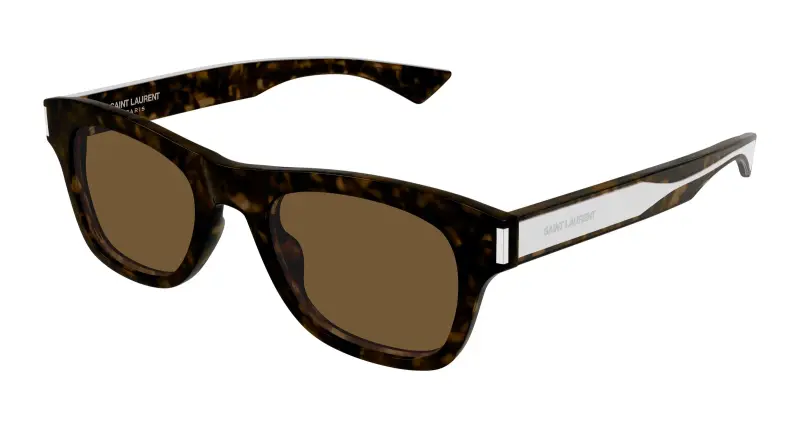 Uomo SAINT LAURENT SL 877 006 Occhiali da sole Acetato Havana Marrone Squadrata