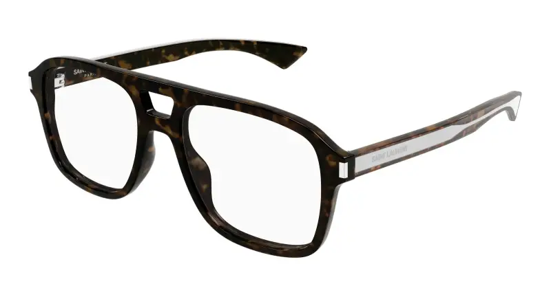 Uomo SAINT LAURENT SL 881 OPT 002 Montature da vista Acetato Havana Trasparente Squadrata