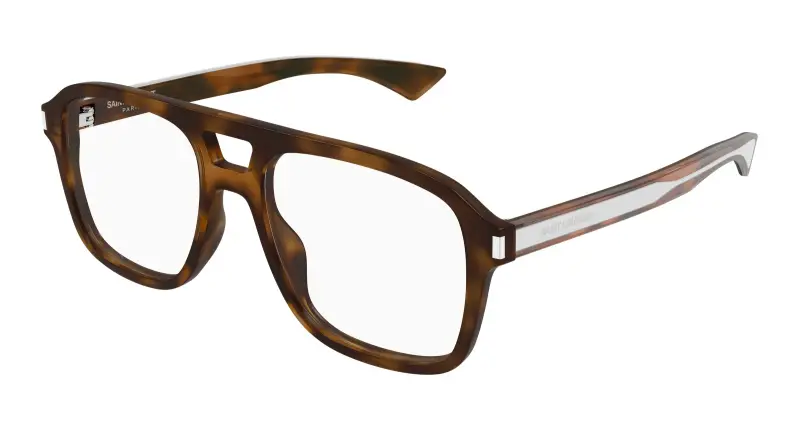 Uomo SAINT LAURENT SL 881 OPT 003 Montature da vista Acetato Havana Trasparente Squadrata