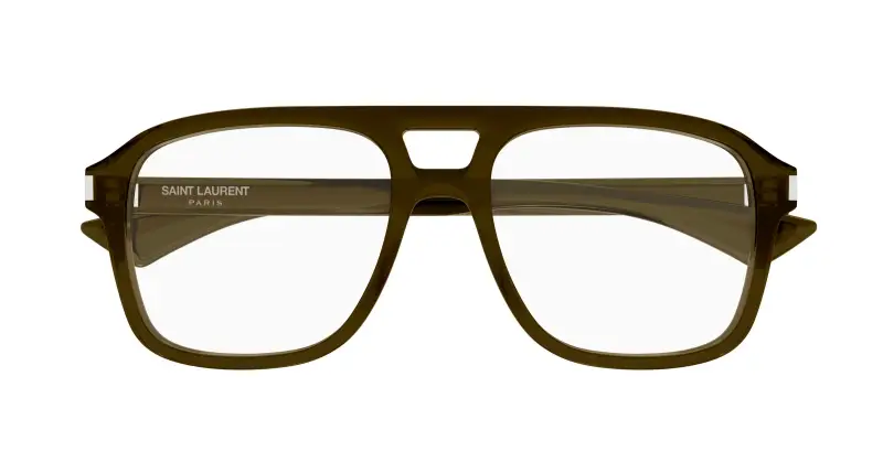 Uomo SAINT LAURENT SL 881 OPT 004 Montature da vista Acetato Marrone Trasparente Squadrata miniatura 2