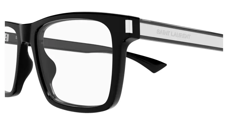 Uomo SAINT LAURENT SL 882 006 Montature da vista Acetato Nero Trasparente Squadrata miniatura 3