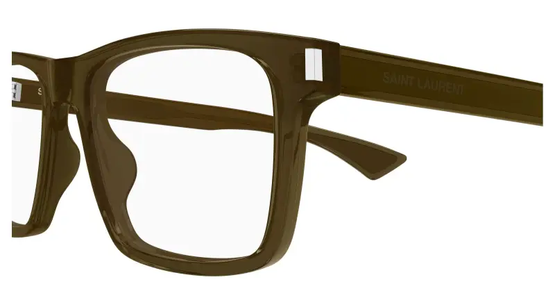 Uomo SAINT LAURENT SL 882 009 Montature da vista Acetato Marrone Trasparente Squadrata miniatura 3