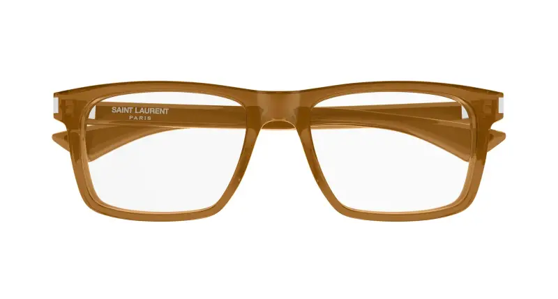 Uomo SAINT LAURENT SL 882 010 Montature da vista Acetato Marrone Trasparente Squadrata miniatura 2