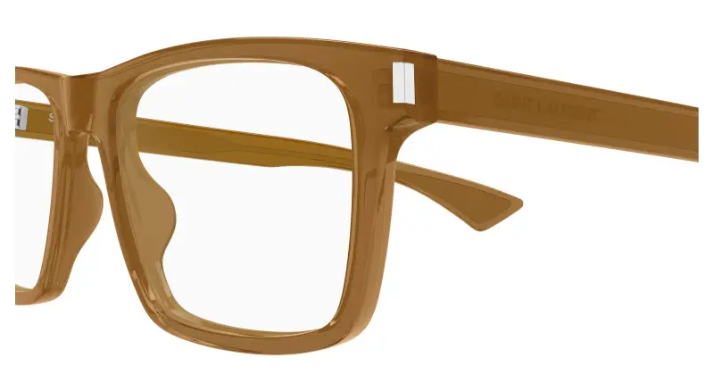 Uomo SAINT LAURENT SL 882 010 Montature da vista Acetato Marrone Trasparente Squadrata miniatura 3