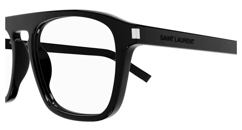 SAINT LAURENT Uomo SL 157 010 Montature da vista Acetato Nero Trasparente Squadrata miniatura 2