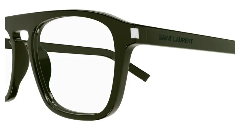 SAINT LAURENT Uomo SL 157 011 Montature da vista Acetato Verde Trasparente Squadrata miniatura 2