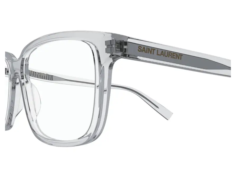 SAINT LAURENT Uomo SL 458 007 Montature da vista Acetato Grigio Trasparente Squadrata miniatura 2