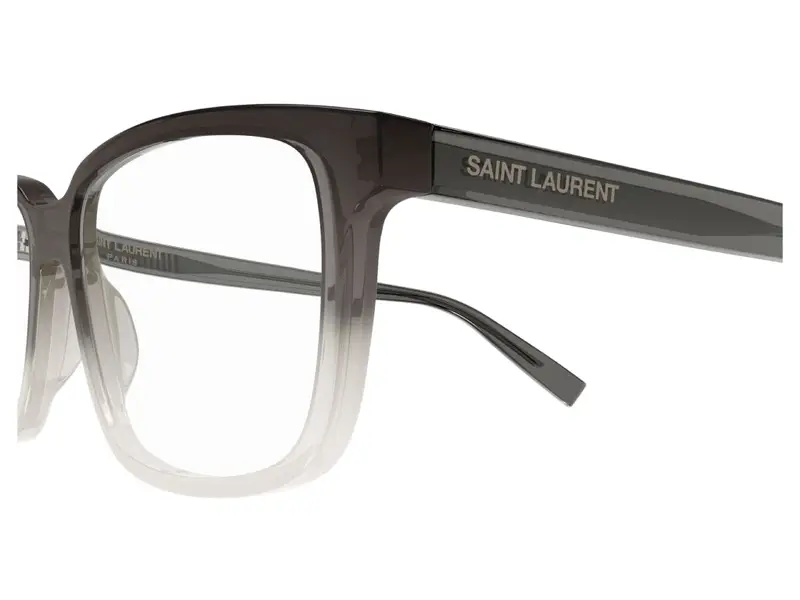 SAINT LAURENT Uomo SL 458 008 Montature da vista Acetato Grigio Trasparente Squadrata miniatura 2