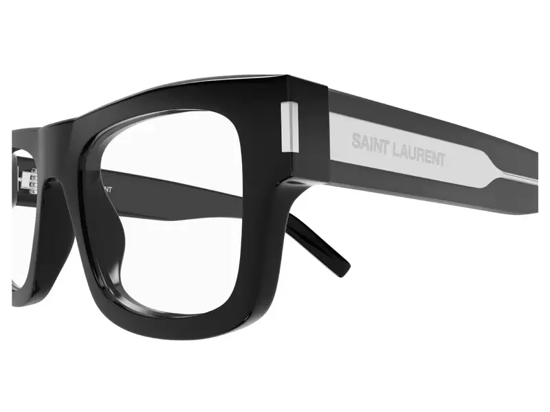 SAINT LAURENT Uomo SL 574 001 Montature da vista Acetato Nero Trasparente Squadrata miniatura 2