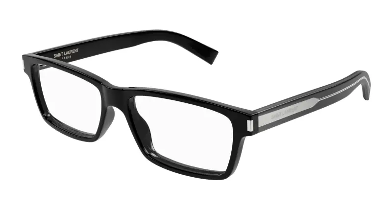 Uomo SL 622 001 Montature da vista Acetato Nero Trasparente Squadrata