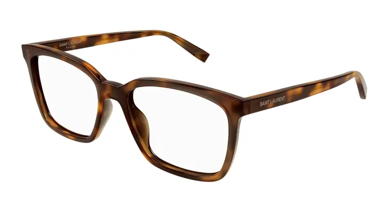 SAINT LAURENT Uomo SL 672 003 Montature da vista Acetato Havana Trasparente Squadrata