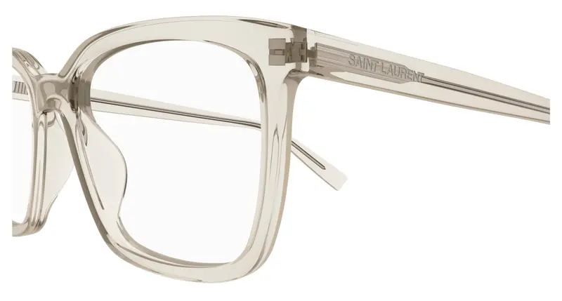 SAINT LAURENT Uomo SL 672 004 Montature da vista Acetato Beige Trasparente Squadrata miniatura 2