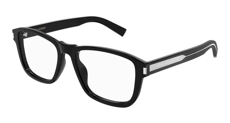 SAINT LAURENT Uomo SL 710 OPT 001 Montature da vista Acetato Nero Trasparente Squadrata