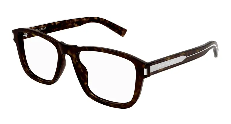 SAINT LAURENT Uomo SL 710 OPT 002 Montature da vista Acetato Havana Trasparente Squadrata