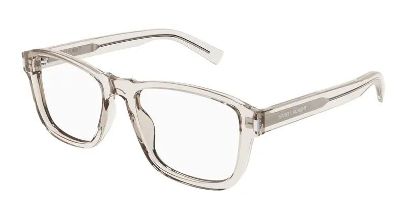 SAINT LAURENT Uomo SL 710 OPT 004 Montature da vista Acetato Beige Trasparente Squadrata