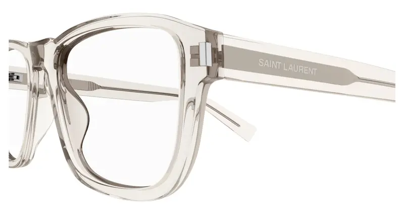 SAINT LAURENT Uomo SL 710 OPT 004 Montature da vista Acetato Beige Trasparente Squadrata miniatura 2