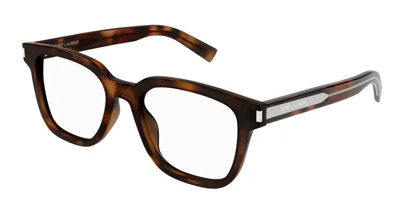 SAINT LAURENT Uomo SL 711 OPT 003 Montature da vista Acetato Havana Trasparente Squadrata