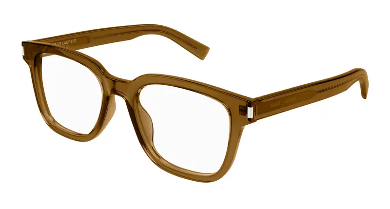 SAINT LAURENT Uomo SL 711 OPT 004 Montature da vista Acetato Marrone Trasparente Squadrata