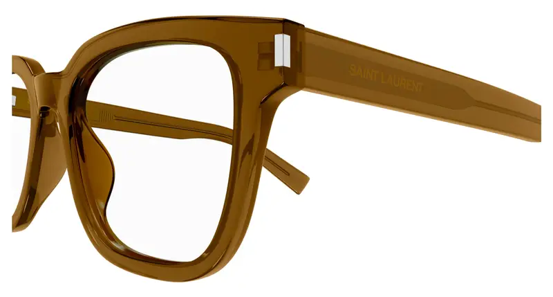 SAINT LAURENT Uomo SL 711 OPT 004 Montature da vista Acetato Marrone Trasparente Squadrata miniatura 2