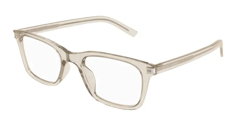 SAINT LAURENT Uomo SL 718 SLIM 004 Montature da vista Acetato Beige Trasparente Squadrata