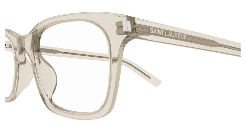 SAINT LAURENT Uomo SL 718 SLIM 004 Montature da vista Acetato Beige Trasparente Squadrata miniatura 2