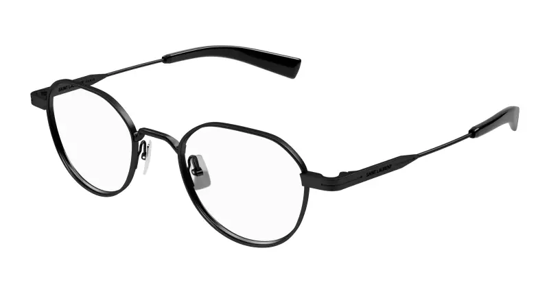 Uomo SL 730 001 Montature da vista Metallo Nero Trasparente Rotonda