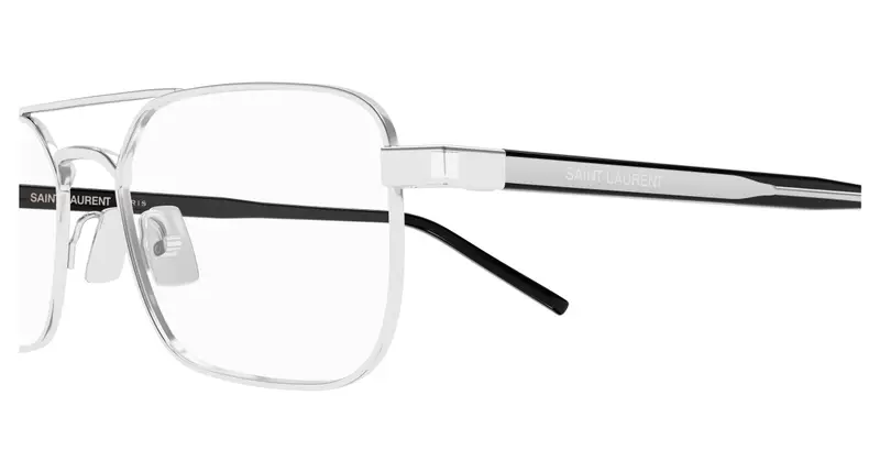 SAINT LAURENT Uomo SL 780 001 Montature da vista Metallo Argento Trasparente Squadrata miniatura 2