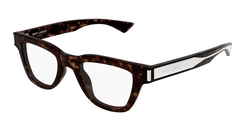 SAINT LAURENT Uomo SL 789 JACQUES OPT 002 Montature da vista Acetato Havana Trasparente Squadrata