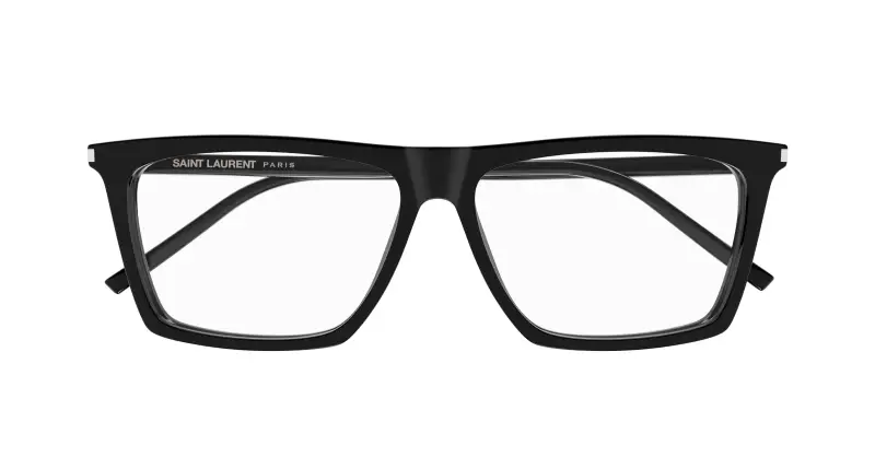 Uomo SL 803 001 Montature da vista Acetato Nero Trasparente Squadrata miniatura 2