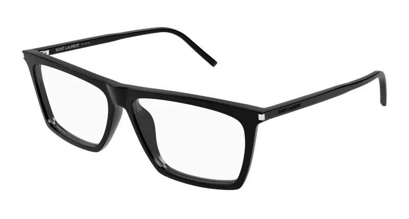 Uomo SL 803 001 Montature da vista Acetato Nero Trasparente Squadrata
