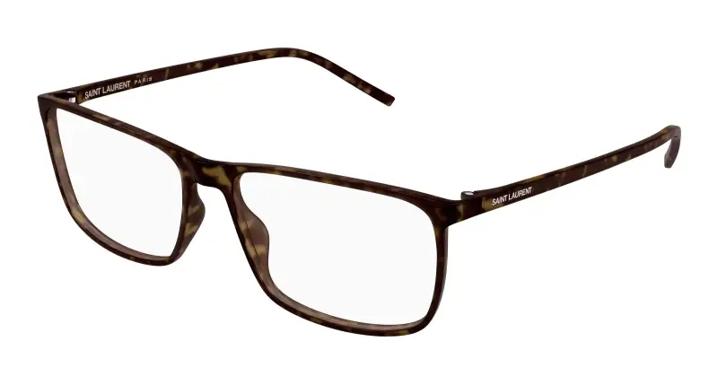 Uomo SL 846 002 Montature da vista Bio-iniettato Havana Trasparente Squadrata