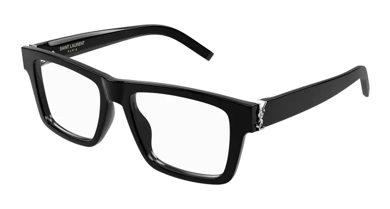 SAINT LAURENT Uomo SL M10_B 001 Montature da vista Acetato Nero Trasparente Squadrata
