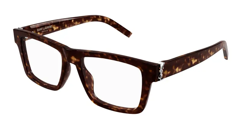 SAINT LAURENT Uomo SL M10_B 002 Montature da vista Acetato Havana Trasparente Squadrata