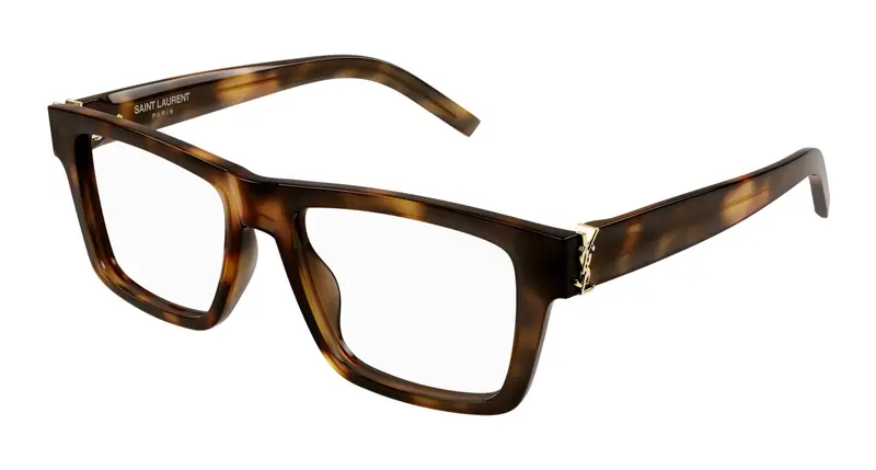 SAINT LAURENT Uomo SL M10_B 003 Montature da vista Acetato Havana Trasparente Squadrata