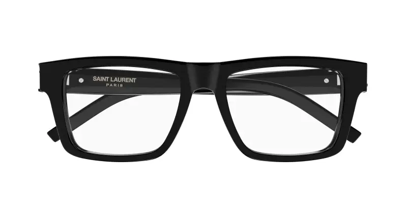 Uomo SL M10_B 005 Montature da vista Acetato Nero Trasparente Squadrata miniatura 2